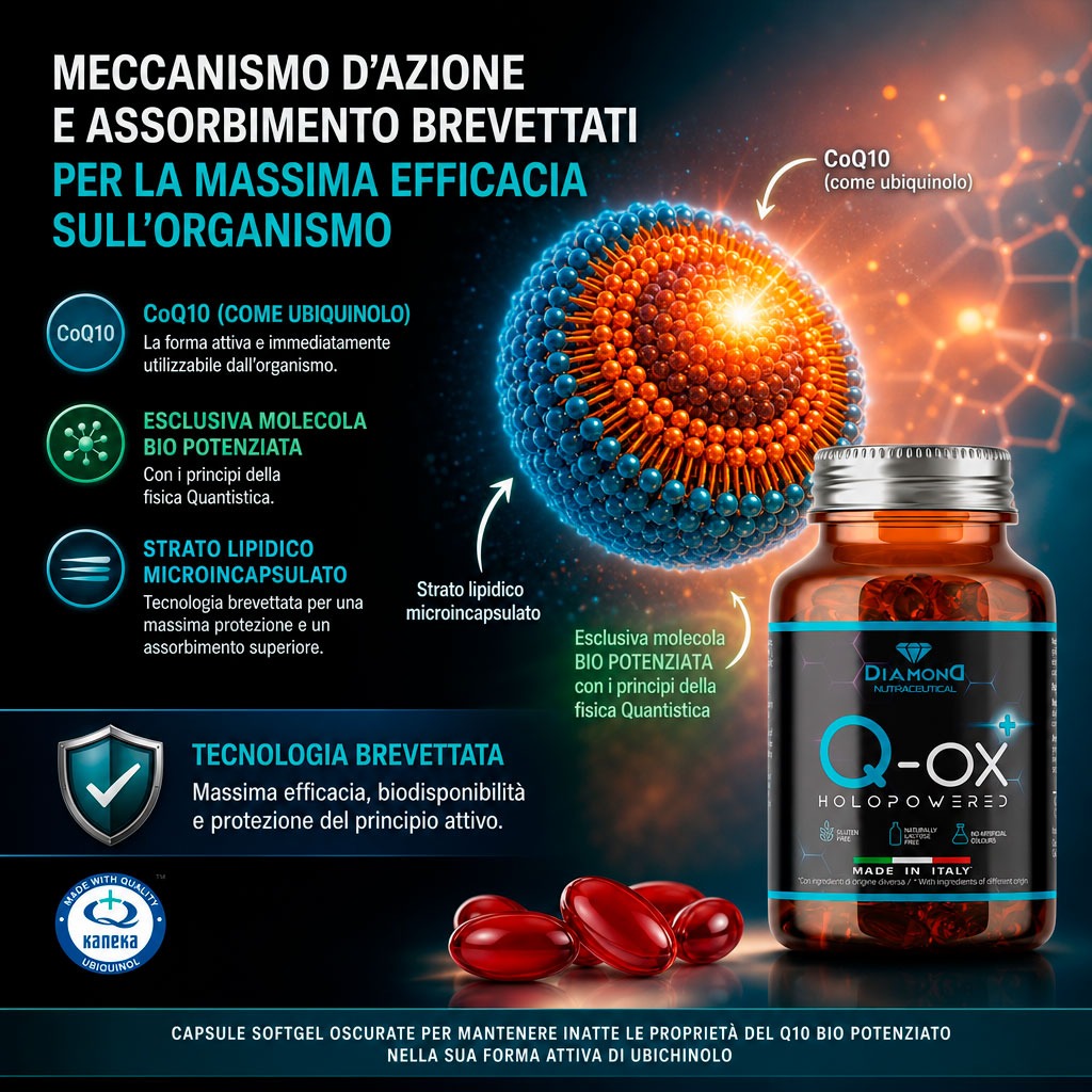 Q-OX | Q10 Ubichinolo Kaneka BioPowered | Biologicamente Attivo e 8 Volte Più Biodisponibile | Coenzima Q10 | 30 Softgel - immagine 5