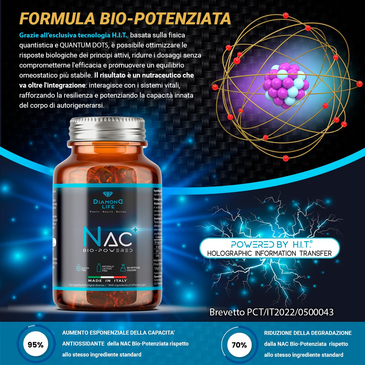 NAC BIO-POWERED - Nutraceutico POTENZIATO negli Effetti Antiossidanti e Detox | N-Acetil-Cisteina - Precursore del Glutatione - Alta Biodisponibilità - 90 Capsule - immagine 2