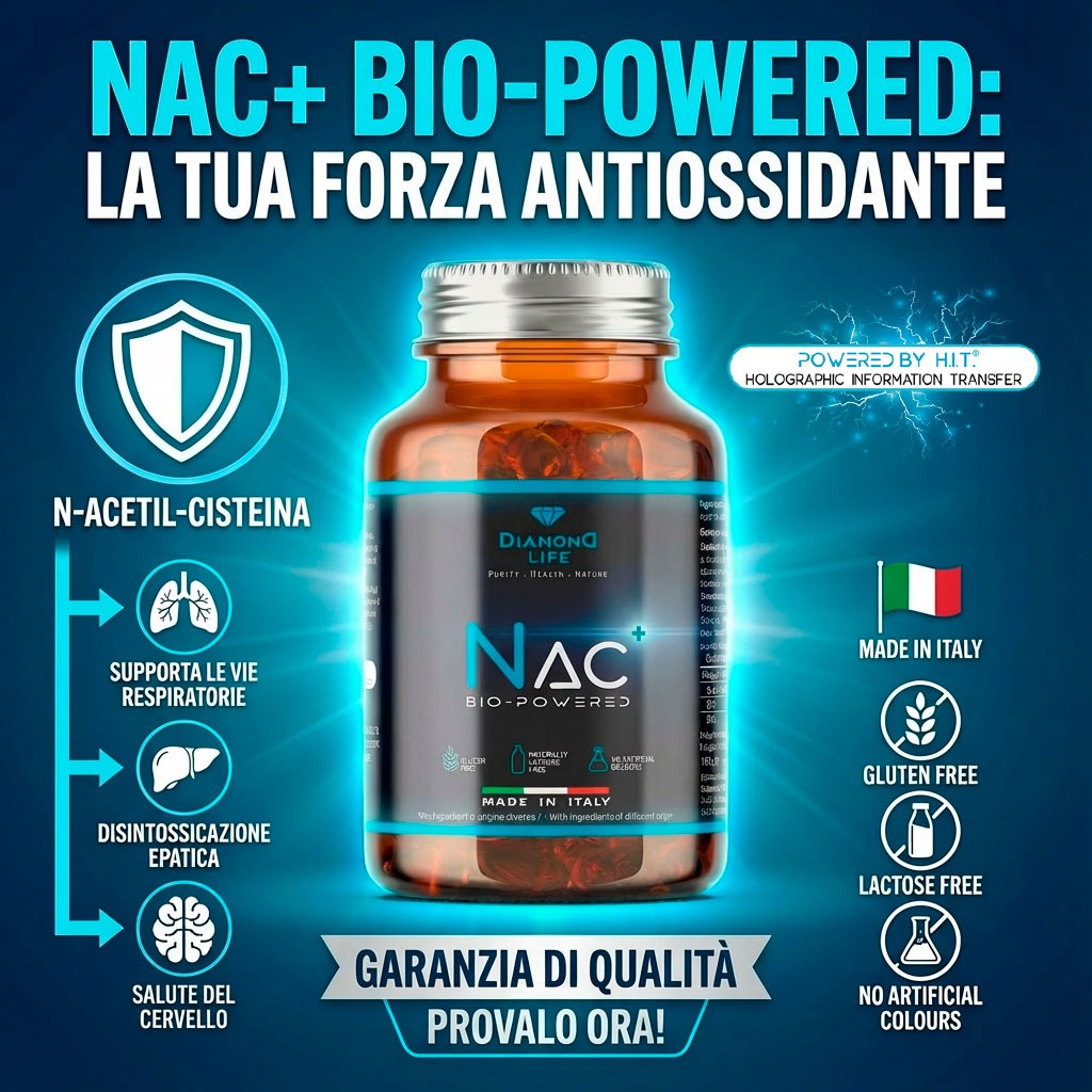 NAC BIO-POWERED - Nutraceutico POTENZIATO negli Effetti Antiossidanti e Detox | N-Acetil-Cisteina - Precursore del Glutatione - Alta Biodisponibilità - 90 Capsule - immagine 3