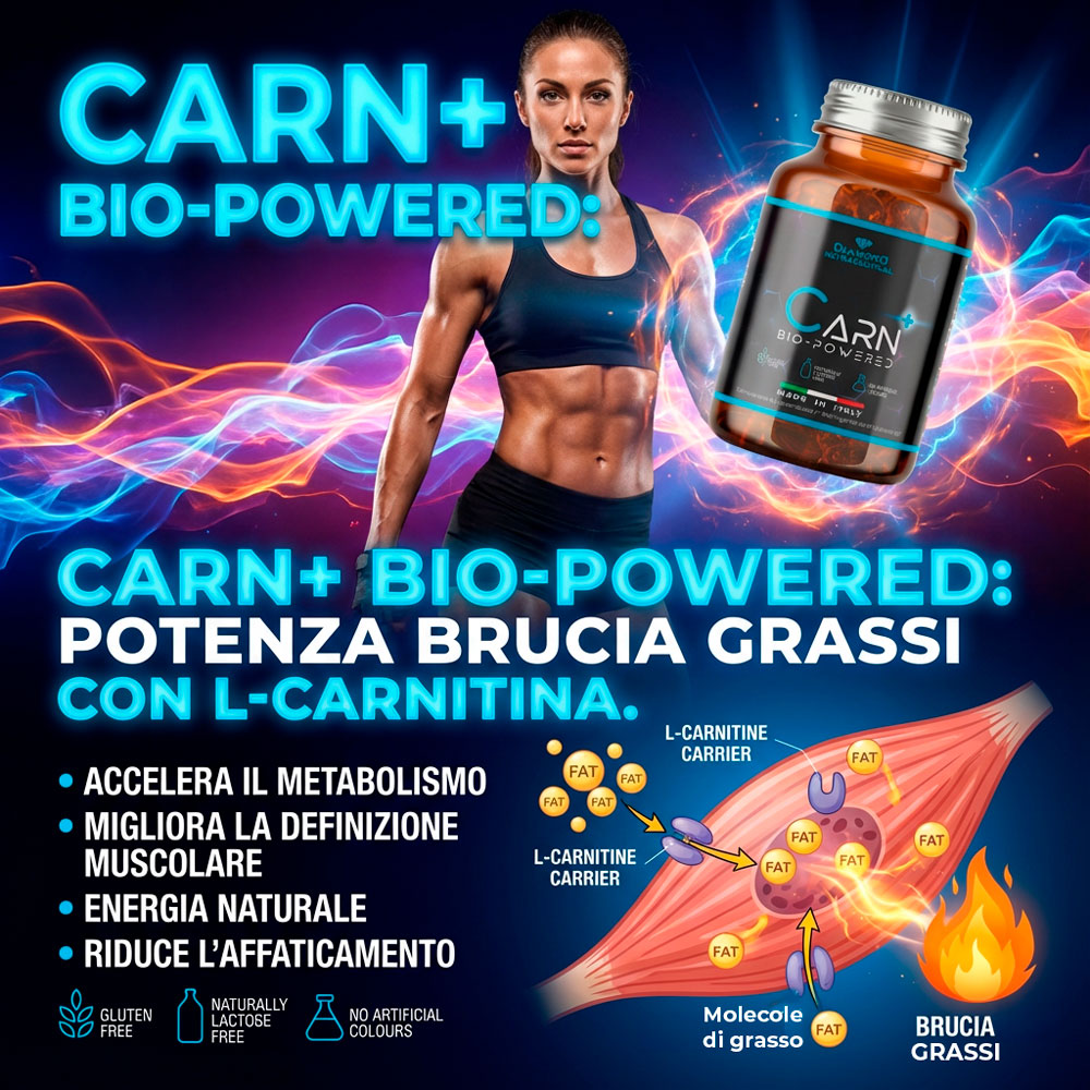 CARN+ Bio-Powered – Carnitina Potenziata per un Metabolismo Energetico Efficiente - 30 Capsule - immagine 4