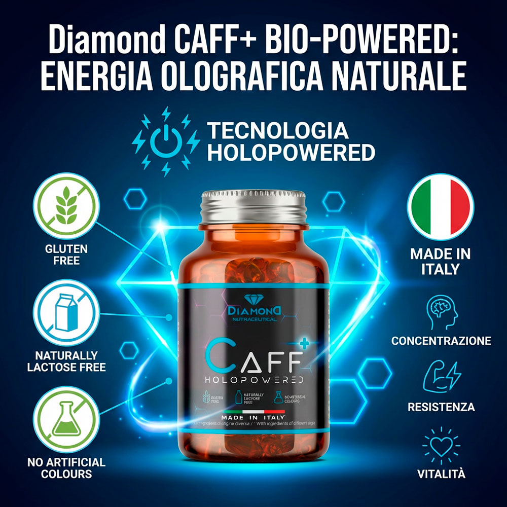 CAFF+ BioPowered – Caffeina Potenziata per Energia, Focus e Prontezza Mentale - 60 Compresse - immagine 2